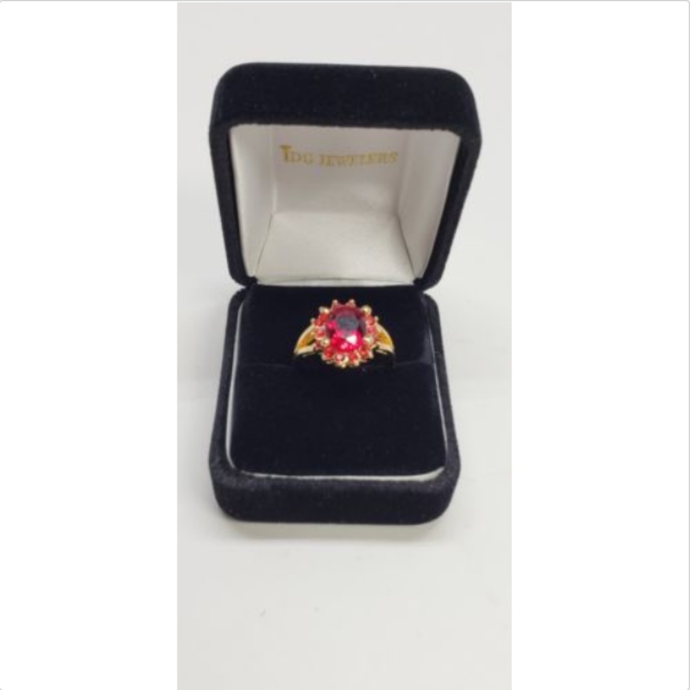 Red Rhinestone Ring Size 7